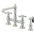 thumbnail image 2 of Kingston Brass  English Country Bridge Kitchen Faucet with Sprayer Brushed Brass Brushed, 2 of 5
