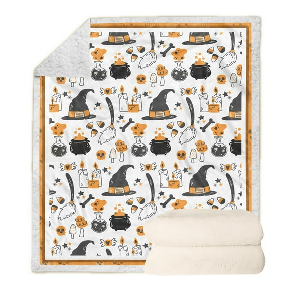 Uutvmp Halloween Blanket Pattern Printed Double Blanket Pumpkin Cover Blanket Decorative Couch, Sofa, Travel, Lap, Bed Throw Blanket,40x30 inch for Children Adult Quilt