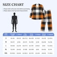 thumbnail image 4 of Salouo Orange Plaid Print Button-Front Long Sleeve Pajama Set for Men, Soft 2Pjs Men's Long Sleeve Sleepwear-Medium, 4 of 7
