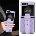 thumbnail image 2 of ELEHOLD Case for Samsung Galaxy Z Flip 6,Cute Luxury Soft Premium Leather Shockproof with Wrist strap Ultra Thin Protection Cover for Women Girl for Galaxy Z Flip 6,Purple, 2 of 8