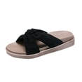 thumbnail image 4 of NOKIO Nonslip Slippers for Women's Summer Korean Open Toe Flat Bottom Suede Outerwear Thick Sole One Line Beach Slippers, 4 of 6
