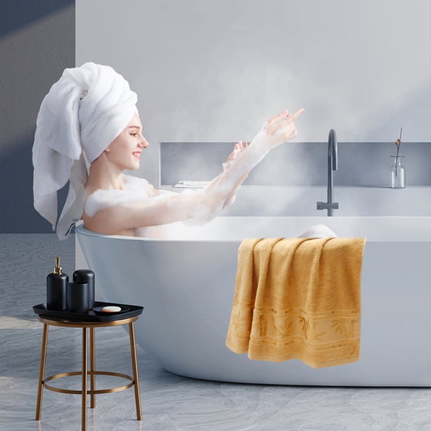 Toalla de baño de fibra de bambú | Toalla de spa gruesa y suave y absorbente para adultos | Confort de lujo | Secado rápido | Extra grande 55.1x27.5in | 400g | Uso ideal en casa para viajes de salón