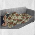 thumbnail image 6 of Orange Soft Flannel Fleece Throw Blanket, Floral Themed Autumn Fall Season Background with Flowers Design Print, Cozy Plush for Indoor and Outdoor Use, 50" x 60", Orange and Olive Green, by Ambesonne, 6 of 6
