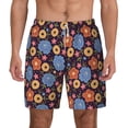 thumbnail image 2 of Picia Leaves Flower pattern Mens Swim Trunks with Compression Liner Stretch Beach Shorts Quick Dry with Zipper Pockets No-Chafing Board Shorts-Large, 2 of 9