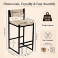 thumbnail image 6 of SESSLIFE Bar Chairs Set of 2, Counter Height Bar Stools with Paper Rope Weave & Metal Legs, Barstools for Kitchen Island, Creamy White, 6 of 8
