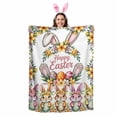thumbnail image 2 of Throw Blanket Fleece Throw Blanket 50x60in, Cartoon Bunny Easter Egg Floral Soft Lightweight Bed Blankets Cute Rabbit Ears Garland Fuzzy Couch Blankets for All Season, 2 of 9