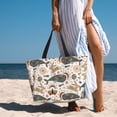 thumbnail image 3 of Wukai Ramadan Whale Print Zipper Bag,large Beach Tote Bag,Waterproof Sandproof Bag,Grocery and Picnic Tote Travel Bag, 3 of 5