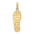 thumbnail image 4 of FJC Finejewelers 14 kt Yellow Gold Rhodium 3D Enameled Flowers On Green Flip Flop Charm 29 x 9 mm, 4 of 6