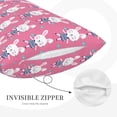 thumbnail image 3 of Fuzoiu Rabbit Holding Flowers Print Fuzzy Pillowcases, Super Soft Pillow Case Cover with Zipper for Bedroom, Sofa, Couch,Cozy Pillow Shams for All Seasons-14"x20", 3 of 6