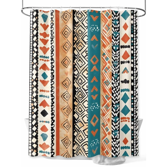 Shower Curtain Bohemian Shower Curtains for Bathroom, Waterproof Polyester Shower Curtain Set with Hooks, Stall Long Size 54"x78" Ethnic Art Deco