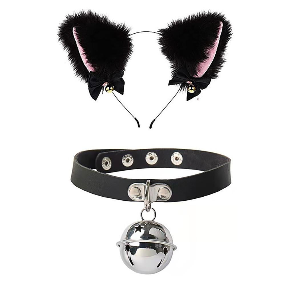 Black Velvet Cat Ears & Chocker with bell