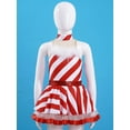 thumbnail image 3 of Miutii Kids Girls Ms.Santa Candy Cane Striped Christmas Outfits Sleeveless Ballet Leotard Tutu Dress with Hat Dancewear Red 16, 3 of 7
