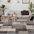 thumbnail image 2 of HomeRoots 486854 6 x 9 ft. Patchwork Power Loom Stain Resistant Rectangle Area Rug, Grey, 2 of 8