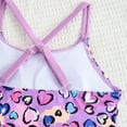 thumbnail image 4 of Gubotare Girls Bathing Suits Tankini Girls'Summer Swimsuits Cute Bikini Set Ruffle Patchwork Swimsuit Outfit Beach Wear Bathingsuit 10T 11T (Purple,Size 10-11 Years), 4 of 7