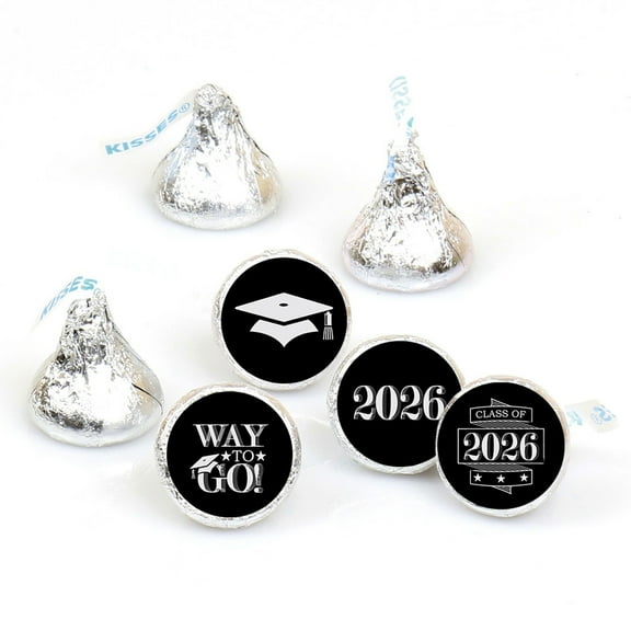 Big Dot of Happiness Graduation Cheers - Round Candy Labels 2026 Graduation Party Favors - Fits Hershey's Kisses (1 sheet of 108)