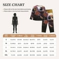 thumbnail image 4 of Salouo Adorable Fluffy Bat Pattern Women's Pajamas Set Long Sleeve Button Down Sleepwear Soft Pj Lounge Sets for women 2 Piece Pjs Set with Long Pants-X-Large, 4 of 7