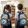 thumbnail image 4 of ZIATUBLES Clear Backpack Heavy Duty, Electric Soccer Ball Printed Fabric & PVC Transparent Bookbag with Reinforced Strap, Large Capacity See Through Backpack for School, Travel, 4 of 7