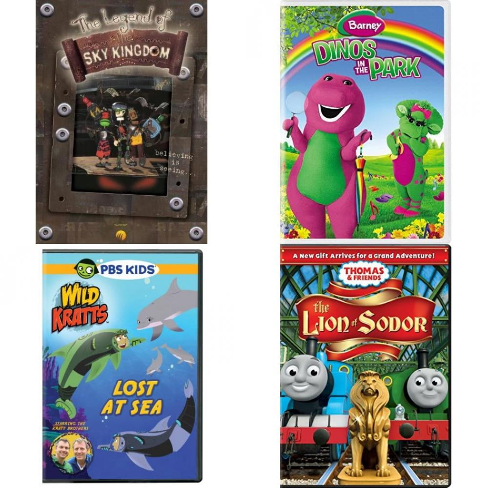 Children's 4 Pack Dvd Bundle: The Legend Of The Sky Kingdom, Barney: Dinos  In The Park, Wild Kratts: Lost At Sea, Thomas & Friends: Lion Of Sodor -  Walmart.com
