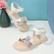 thumbnail image 4 of Sandalias de princesa con diamantes de imitación REDARER para niñas, con tira en el tobillo, estilo bohemio, para playa, talla 9-9,5 años, 4 of 5