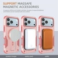 thumbnail image 2 of Magnetic Case for iPhone 17 Pro Max 6.9" Compatible with MagSafe, Invisible Kickstand, Rugged Shockproof Phone Cover,Pink,For iPhone 17 Pro Max, 2 of 7