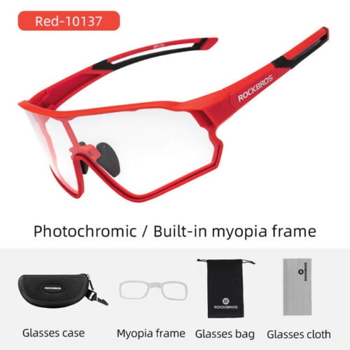 ROCKBROS Photochromic Glasses Photochromic Lense Goggles Eyewear Sunglasses Blue 