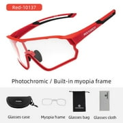 ROCKBROS Bicycle Photochromic Goggles Spotr Full Frame Anti-UV400 Sunglasses Red