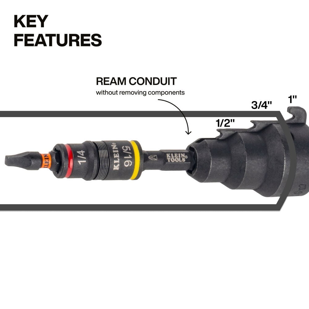 Klein Tools Impact-Rated Flip Socket Conduit Reamer