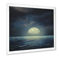 thumbnail image 2 of Designart 'Super Moon Over The Blue Sea' Nautical & Coastal Framed Art Print, 2 of 4