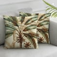 thumbnail image 3 of nygtbtfer Throw Pillow Green Leaf Decorative Pillow Cases Polyester Linen Cushion Covers for Sofa Couch Indoors&amp;Outdoors Decor Set of 2 White, 3 of 7
