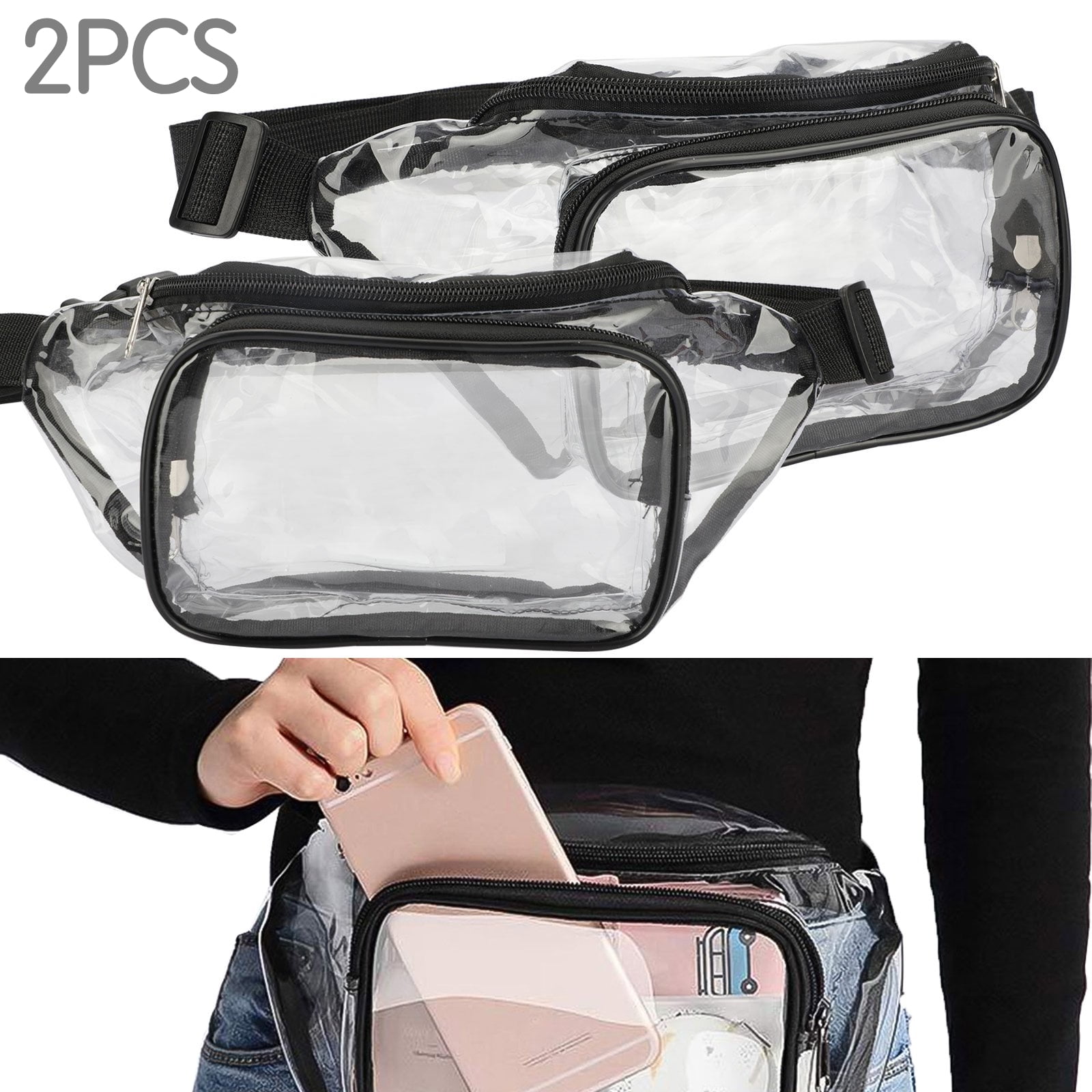 Opromo Clear Transparent Fanny Packs Outdoor Travel Waterproof Pouch Dry Bag