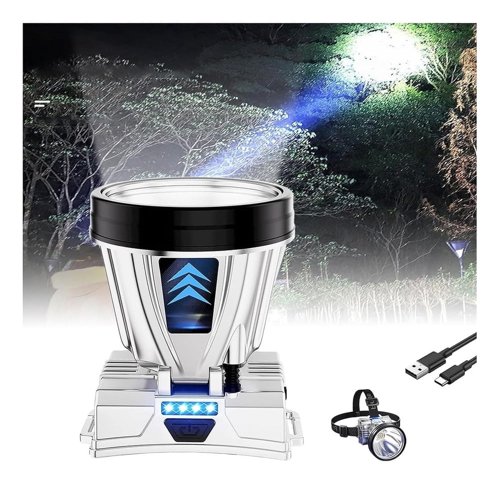 2 Pcs Head-Mounted Rechargeable Led Emergency Light Color 2 Pcs --white Light+warm Light
