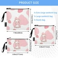 thumbnail image 3 of Haosy 3 Pack Reusable Ziploc Bags BPA Free Healthy Food Storage Bag Leakproof Sandwich Snack Freezer Bags Pink Cow and Strawberry, 3 of 7