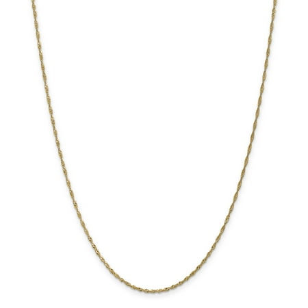 14k Yellow Gold 24in 1.30mm w/ Lock Singapore Necklace Chain