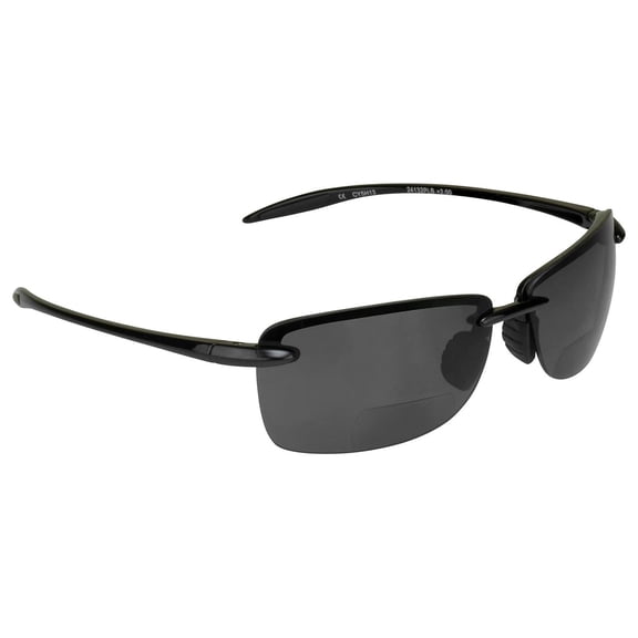 Polarized Bifocal Reading Sunglasses | Fishing Golf |Men & Women | Modern Light & Comfortable Gray W/ Hard Case 1.5 x