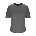 thumbnail image 5 of AherBiu Summer Tops for Women 1/2 Sleeve Crewneck Comfy Tshirts Casual Loose Fitting Basic Plain Tees, 5 of 6