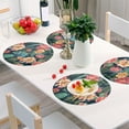 thumbnail image 6 of Ryvnso Cactus and Flower Round Plate Mats Dining Table Placemat Set of 4 for Holiday Decoration, 6 of 7