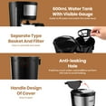 thumbnail image 3 of Gevi Small Drip Coffee Maker, 4-Cup, Compact Coffee Pot with Cone Filter, Glass Carafe and Hot Plate, Stainless Steel, 3 of 7