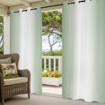 thumbnail image 5 of Outdoor Curtains for Patio Waterproof, Sage Green Ombre Windproof Pravicy Outside Porch Blackout Curtain, Sage Green White Gradient Modern Sun Blocking Grommets Curtains for Cabana 2 Panels 54"x95", 5 of 9