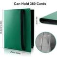 thumbnail image 1 of thinsony Collectible Card Binder Album 360 Card Holder 9 Pockets Trading Card Binder Album Large-capacity Card Binder Notebook for Birthdays Christmas and Parties Green, 1 of 8