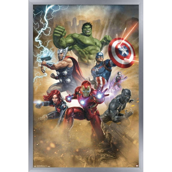 Marvel Cinematic Universe - Avengers - Fantastic Wall Poster, 14.725" x 22.375", Framed