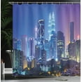 thumbnail image 4 of Ambesonne Colorful Shower Curtain, Cityscape Kuala, 69"Wx84"L, Multicolor, 4 of 5