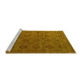 thumbnail image 2 of Ahgly Company Machine Washable Indoor Square Abstract Yellow Modern Area Rugs, 3' Square, 2 of 4