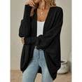 thumbnail image 2 of SWSMCLT Women's 2025 Baggy Cardigan Sweaters Autumn Date Knit Cardigan Sweater Batwing Sleeve Elegant Black Small, 2 of 5