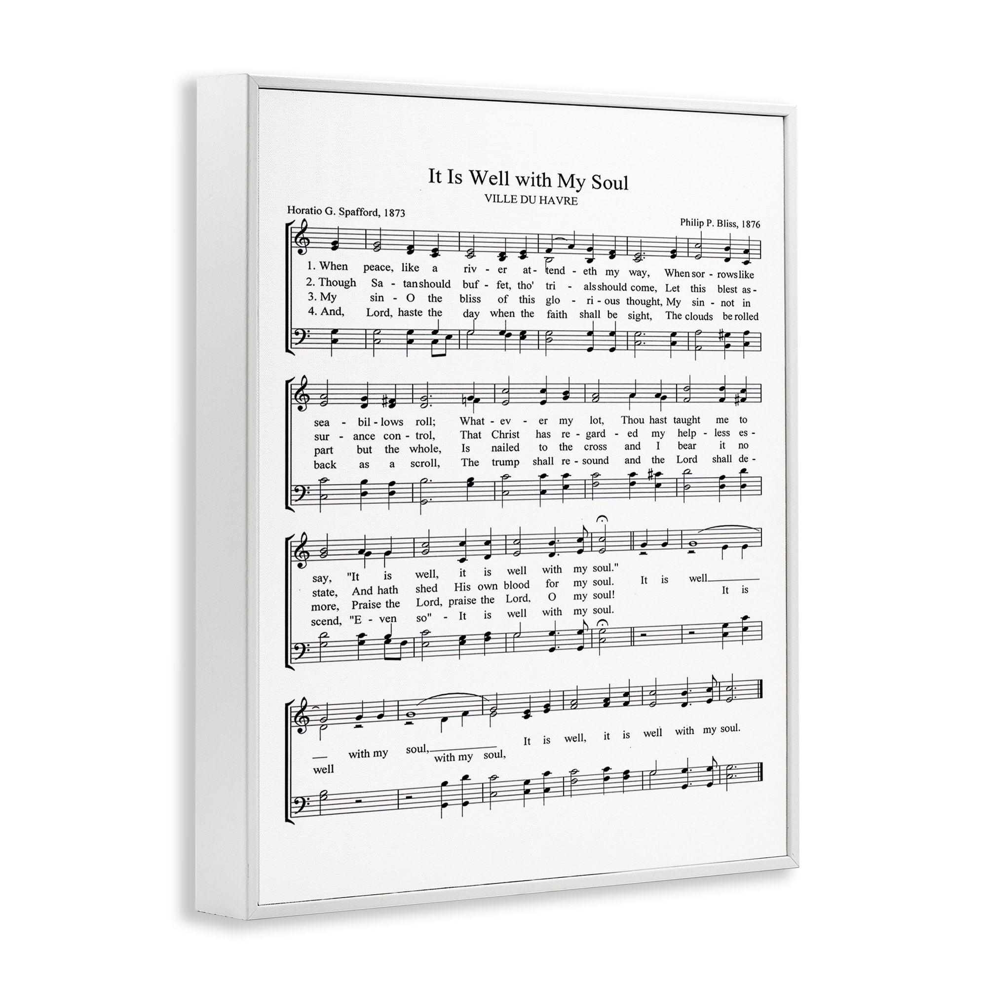 Stupell Industries It is Well With My Soul Vintage Sheet Music, 16 x 20,Design by Lettered and Lined