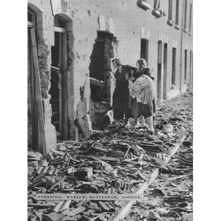 Blitz Paper - A scene during the London blitz, c1940 (1942) Print Wall Art