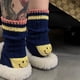 thumbnail image 4 of Calcetines de moda para hombre y mujer con tacón sonriente, gruesos, estilo japonés, con herramientas de colores divididos y rayas, 4 of 6