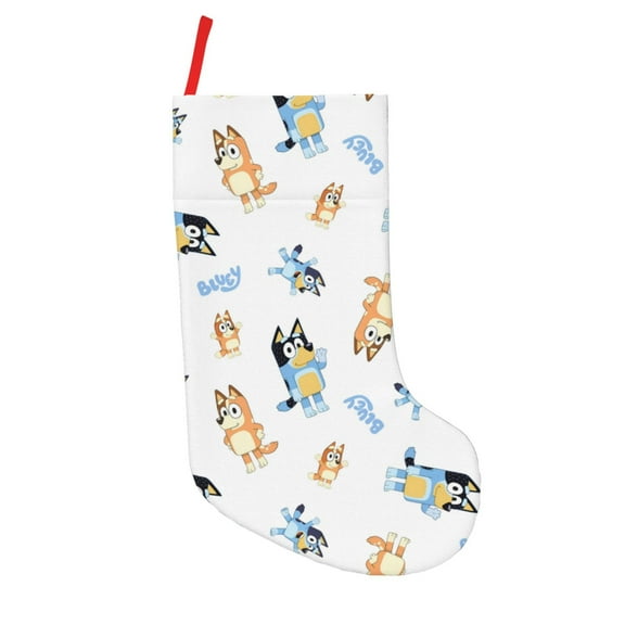Saiise Bluey Print 18 Inches Christmas Stockings,Large Stockings for for Christmas Xmas Tree Holiday Fireplace Family Decor Gifts
