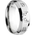 thumbnail image 3 of Men's Milled Track and Rack Durable 8mm Stainless Steel Wedding Band with Comfort Fit Design, 3 of 3