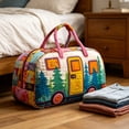 thumbnail image 5 of ZhangC 3D Printed Quilted Travel Duffle Bag, 9x9x18 Inches Camping Outdoor Boho Travel Weekend Bag, Carry-On Overnight Luggage Bags Gym Tote, 5 of 8