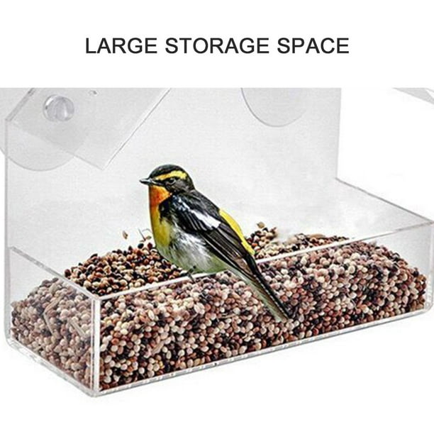 Mangeoire à oiseaux en acrylique transparent en forme de maison